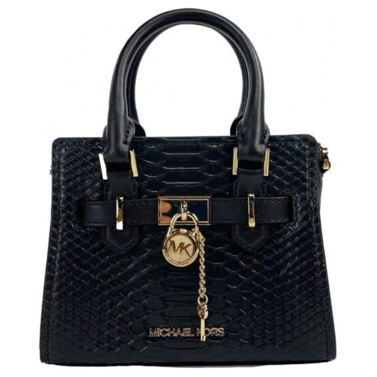 Michael Kors Женская сумка через плечо из кожи с золотистой фурнитурой, черная, 35R4GHMC0G-BLACK