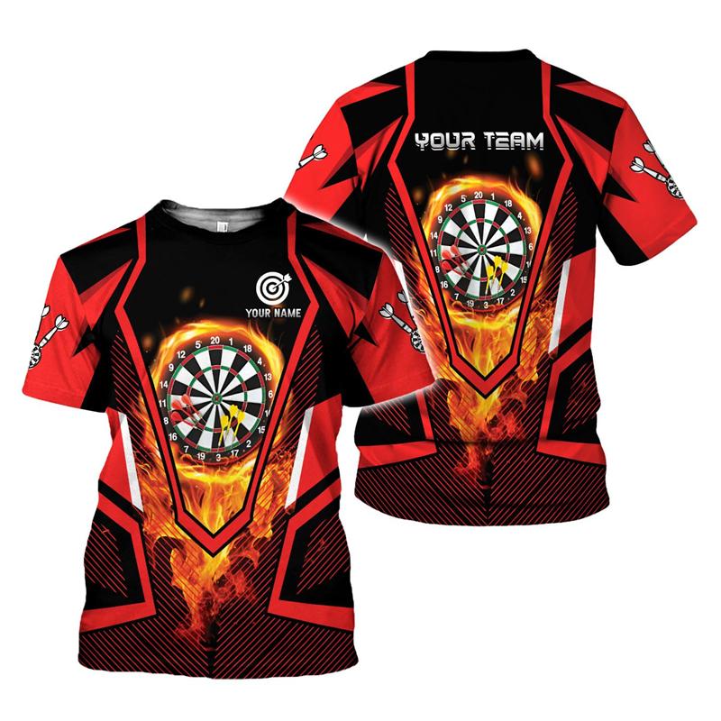Персонализированная 3D-печатная футболка с изображением дартсмена, футболка для фанатов дартса, летние свободные топы с коротким рукавом, одежда