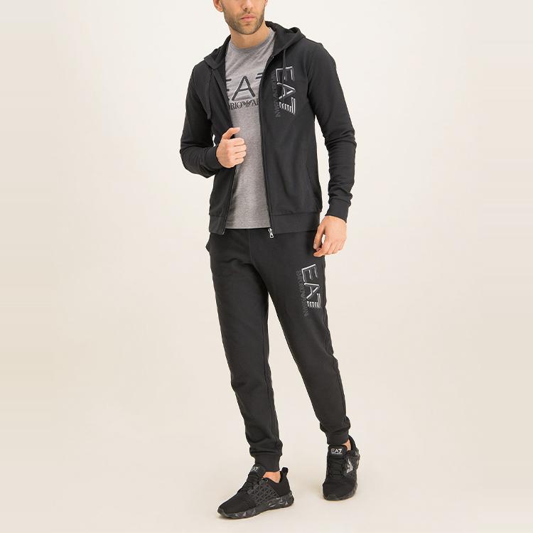 Emporio Armani Мужская футболка EA7 с принтом букв, круглым вырезом и коротким рукавом, топ, серый 3HPT62-PJ03Z-3905
