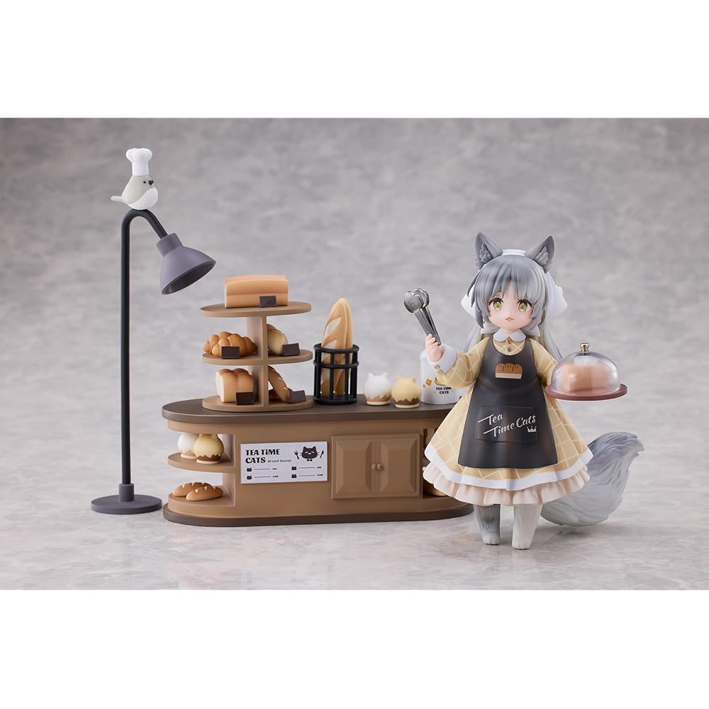 RIBOSE DLC Series "Teatime Cats Scene" Nyan Town "Bakery" Staff & Customer Set, Non-Scale ABS & PVC Painted Complete Figure