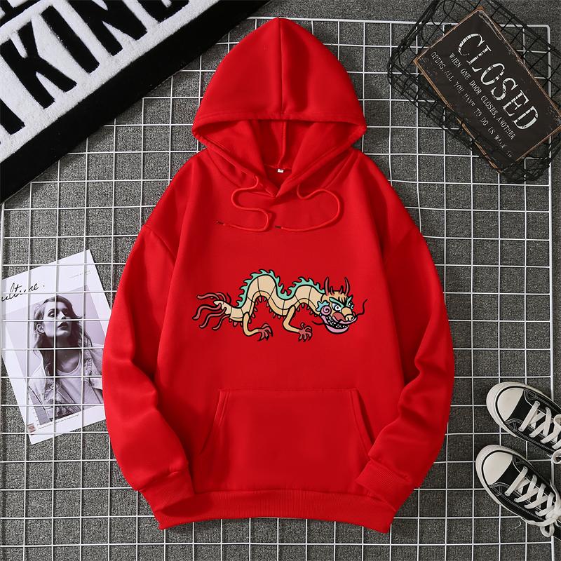 Thickened Fleece Hooded Sweatshirt Pullover Outer Wear Printed Autumn Winter Warm Sweatshirt Women's Oversize Clothes