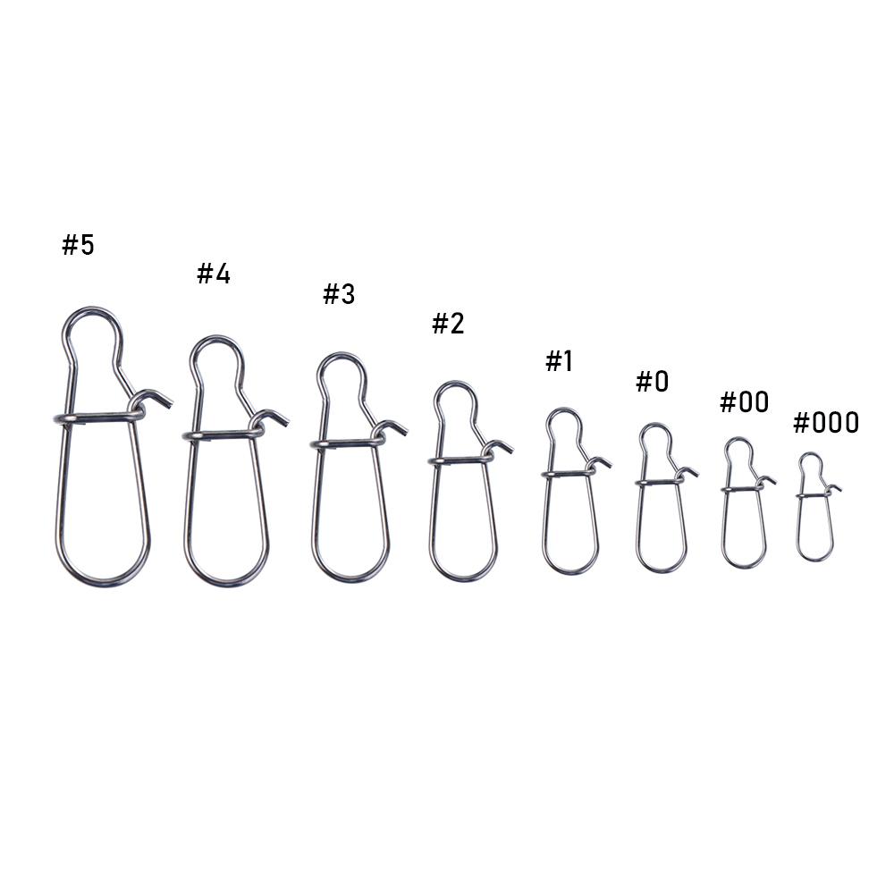 Stainless Steel Swivel Lure Connector Lock Snap Connector Swivel Connector Fishing Snaps Clips