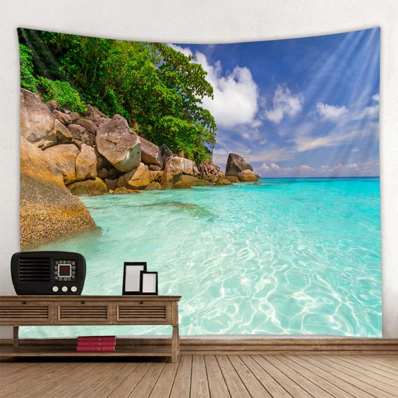 Tropical Beach Tapestry Nordic Style Starry Sky Tapestry Tapestry Bedroom Psychedelic Tapestry