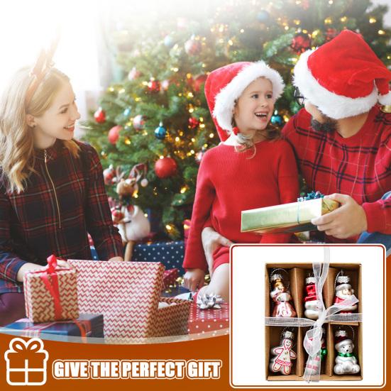 Набор мини-стеклянных рождественских украшений Маленькие винтажные снеговик Санта елка снежинка леденец украшения для подвешивания на рождественскую елку