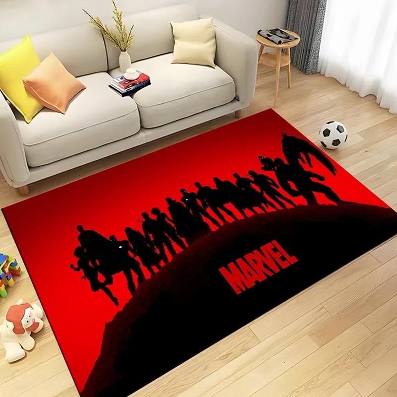 Дисней Мстители Логотип Марвел Ковры Супергероев Гостиная Спальня Столовая Кухня Офис Ванная Комната Нескользящий Большой Декор Ковер