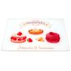 [A1645] - Cutting Board / Glass Coaster 'Pâtisseries' Red White (Artisanal and Tasty) - 30x20cm