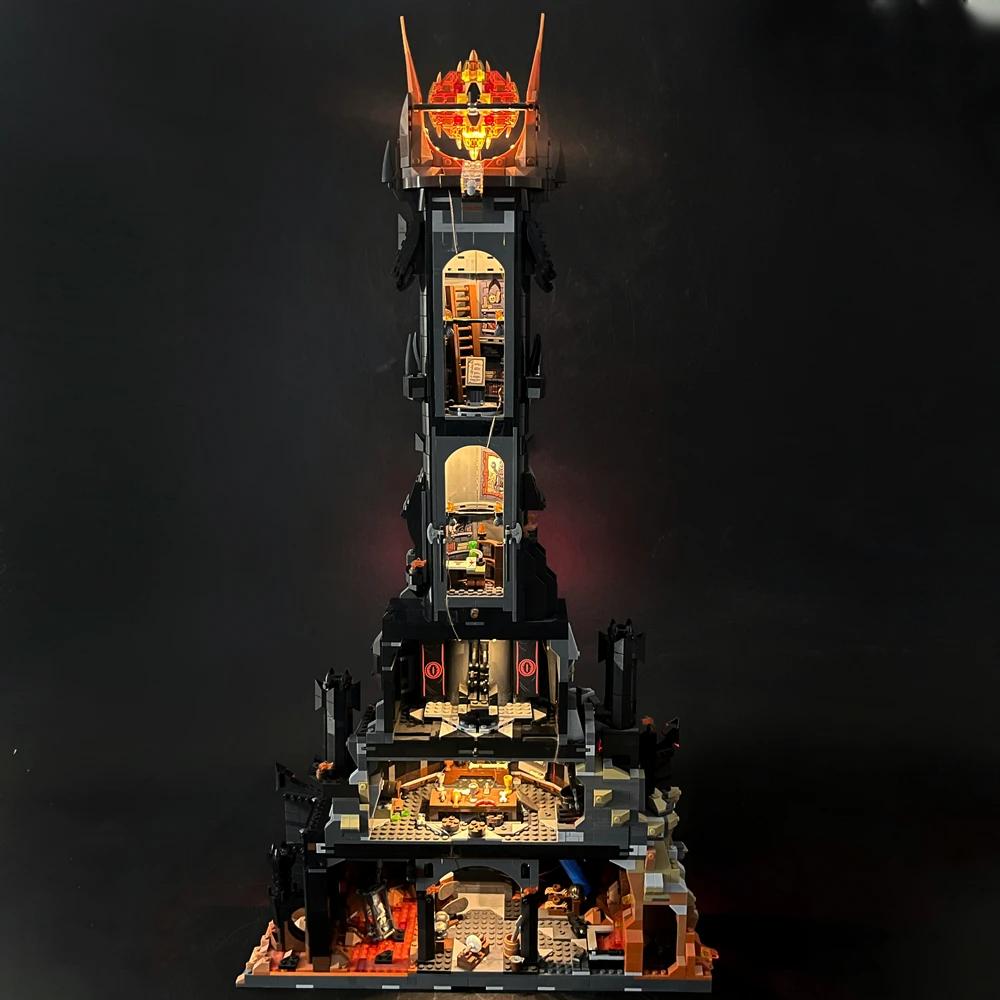 Светодиодная подсветка, совместимая с Barad-dur Sauron Темная Башня 10333 Строительные блоки Лампа на пульте дистанционного управления (Не включает конструктор)