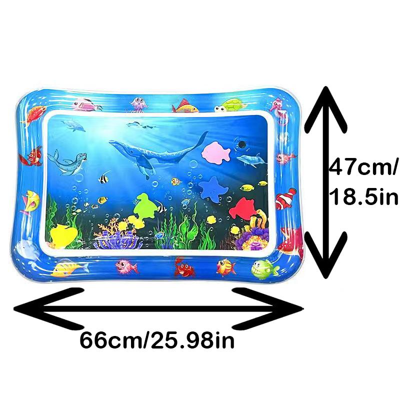 65cm Square Shape Inflatable Baby Water Play Mat Infant Kid Tummy Time Water Pad Cushion Early Educate Develop Activity Toy