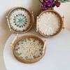 Coloured Shell Rattan Fruit Tea Tray Shell Tray Snack Storage Basket Snack Tray Woven Vietnam