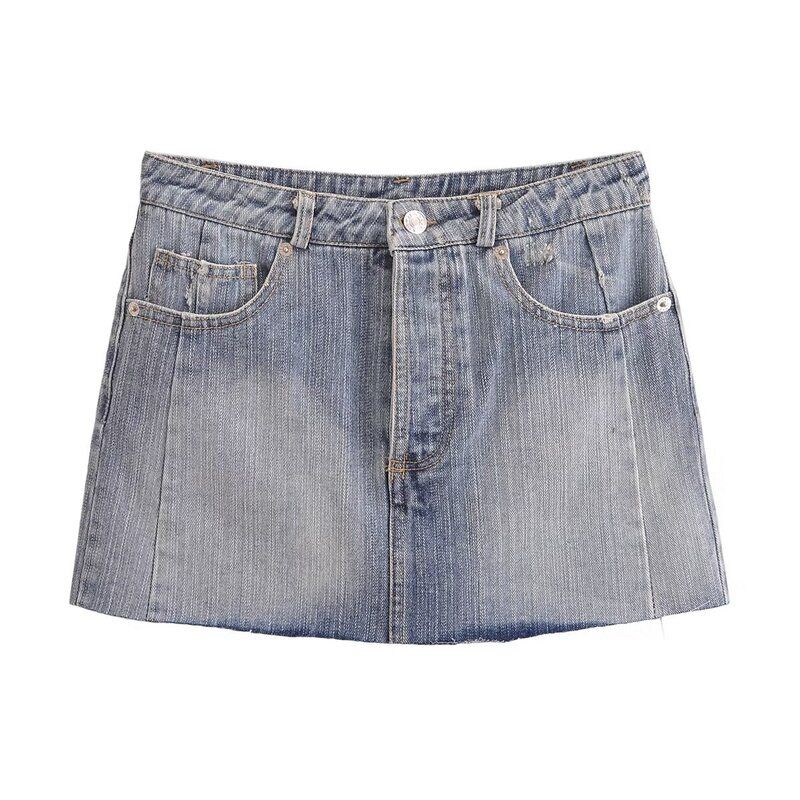 Fashion Style 2024 Summer New Women's Clothing Mid Waist Classic All-Matching Jeans Mini Skirt Short Skirt 0541092
