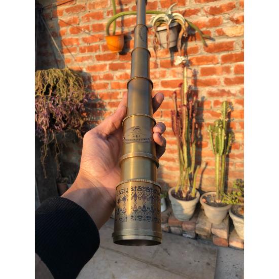 Antique Brass Victorian Telescope Maritime Nautical Spyglass With Wooden/Box