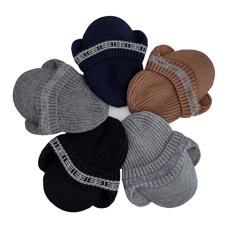 New Style Plush Fur Lined Winter Hat With Earflap Fashion Beanie Hats Men Outdoor Keep Warm Cap Winter Hat Father Warm Gift