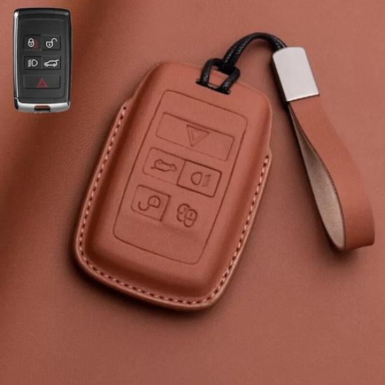 Genuine Leather Car Key Cover Case For Land Rover Range Rover Evoque Discovery