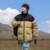 2025 Winter New Men's and Women's Warm Casual Fashion Splicing Thickened Stand-up Collar Down Jacket Jacket Trendy Padded Clothes
