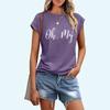 Women Fashion Letter Print T-shirt Sring&summer Casual Short Sleeve Top Ladies Round Neck Tee Shirt