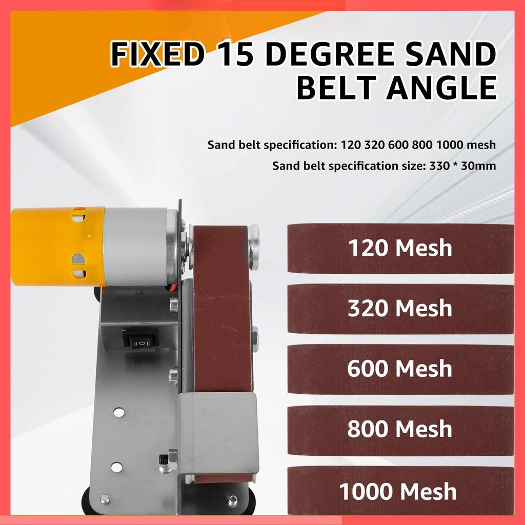 7-скоростной регулируемый электрический ленточный шлифовальный станок с низким уровнем шума, точилка для ножей с углом 15°, шлифовальный инструмент, многофункциональный мини-ленточный шлифовальный станок