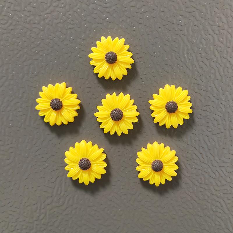 6 шт. Магнит на холодильник из смолы «Подсолнух», украшение для дома, офиса, кухни, сделай сам, искусство, подарки, сообщение, памятка, записка, наклейка на холодильник
