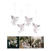 4pcs Clear Angel Christmas Tree Pendants Christmas Transparent Angel Hangings for Doorways and Windows Decoration