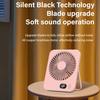 Портативный настольный вентилятор, перезаряжаемый, 1200 мАч, работающий от аккумулятора, с цифровым дисплеем, сверхтихий складной настольный вентилятор