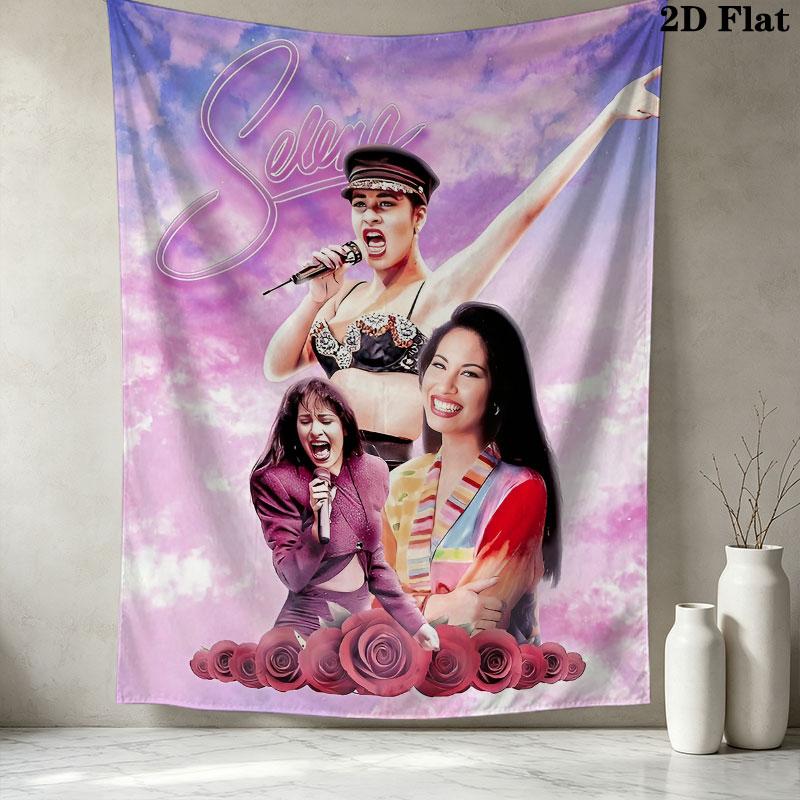 Selena Quintanilla Wall Tapestry Aesthetic Wall Hanging Printed Fabric Blanket Decorative Tapestries For Bedroom Living Room Home Decor