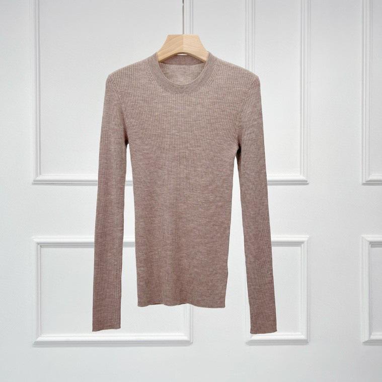 Cindy Slim Ribbed Knit Merino Wool Sweater - Women's Long Sleeve