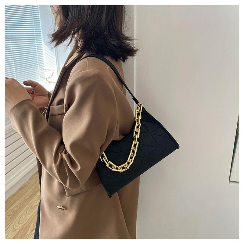 Модные сумки из искусственной кожи, модные сумки через плечо для женщин, повседневная женская сумка, элегантные сумки через плечо с цепочкой, стильные сумки под мышками