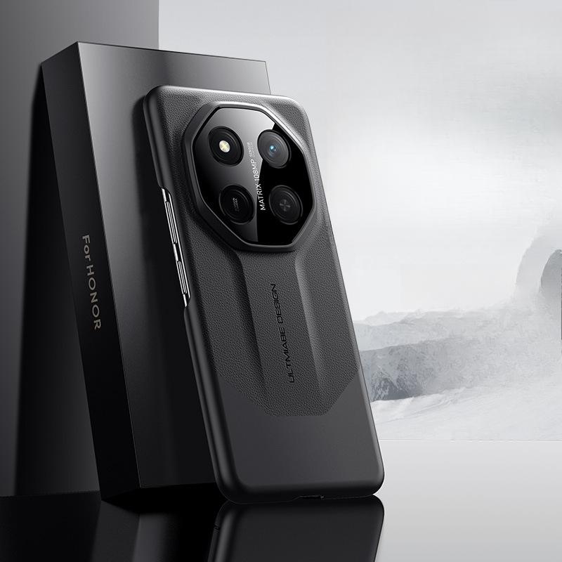 Подходит для чехла для мобильного телефона Honor X60 Высококлассный простой Honoror Противоударный X60pro Всесторонний Однотонный кожаный чехол для бизнеса для мужчин и женщин