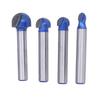 4PCS Round Nose Router Bits Double Flute Woodworking Core Box Milling Cutter with 1 4in Shank