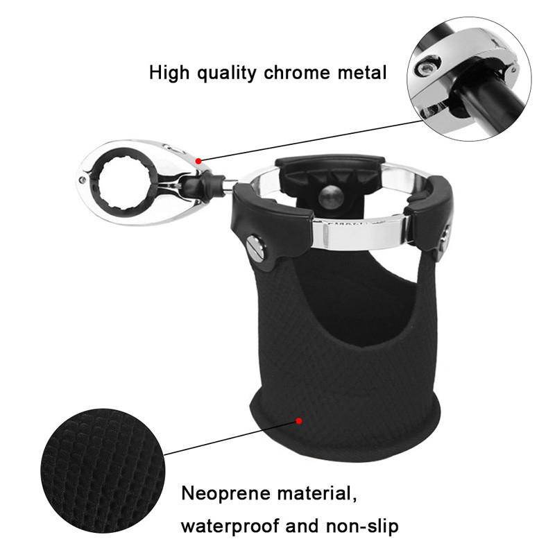 1pcs Motorcycle Cup Holder Handlebar Adjustable Universal Drink Bottle for Harley