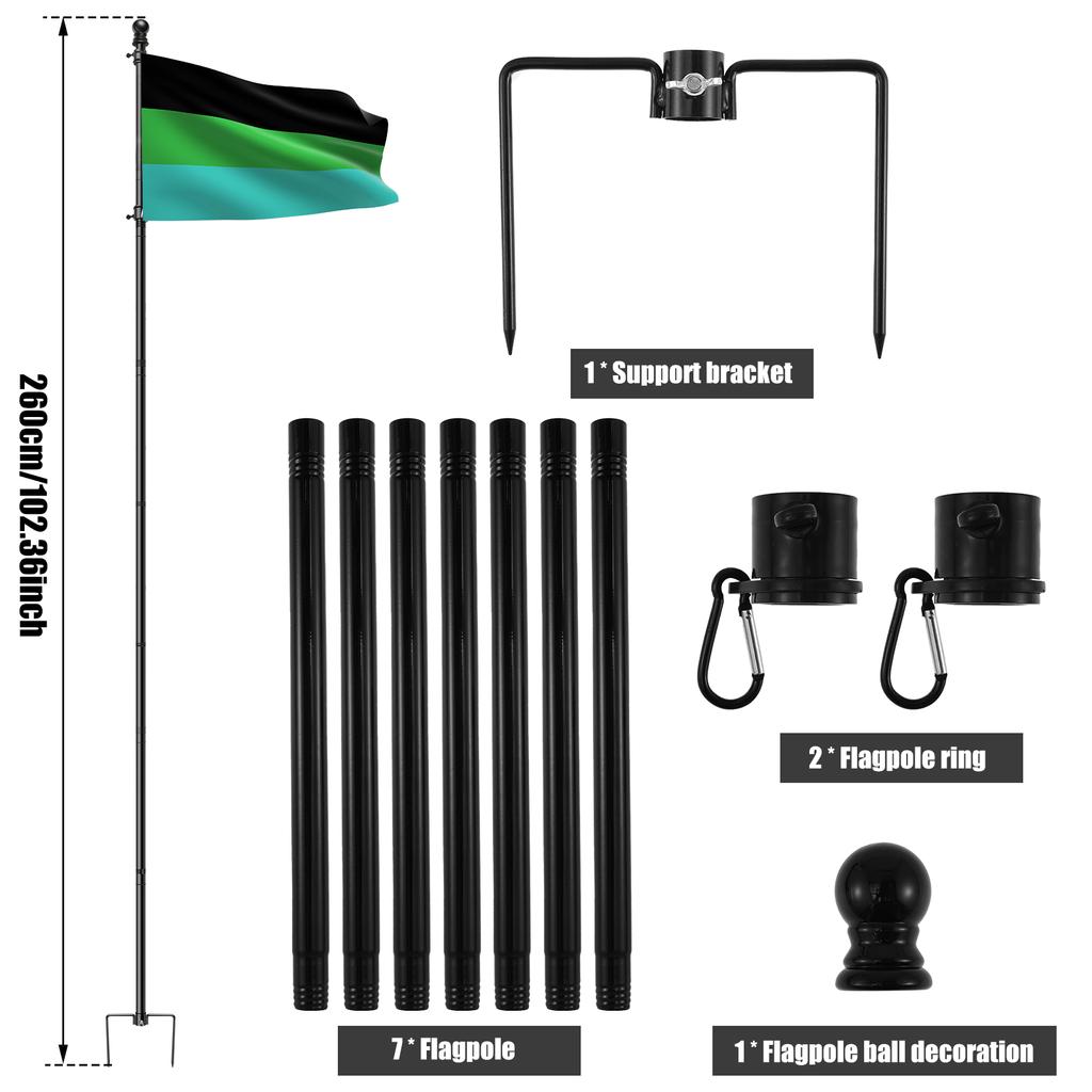 5/8,5 футов регулируемый флагшток комплект из нержавеющей стали настенный держатель для флагштока двора баннер для крыльца дома жилого