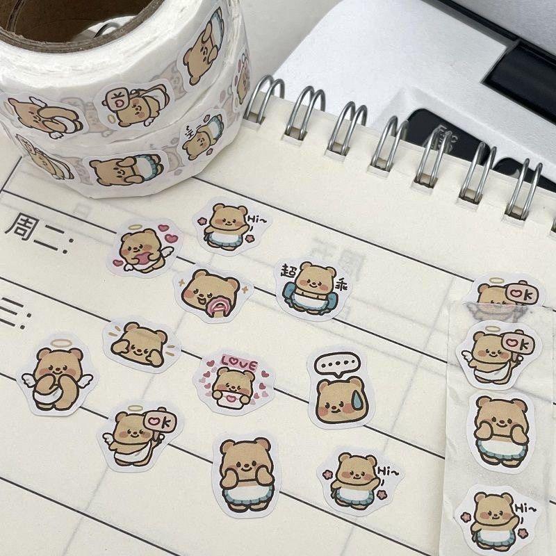 500 шт./рулон милые круглые наклейки-печати рулоны наклейки граффити наклейки для багажа игрушки