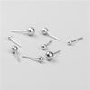 Sterling Silver S925 Round Bead Earrings for Women, Fashionable Mini and Simple Design, Basic Silver Bean Style.