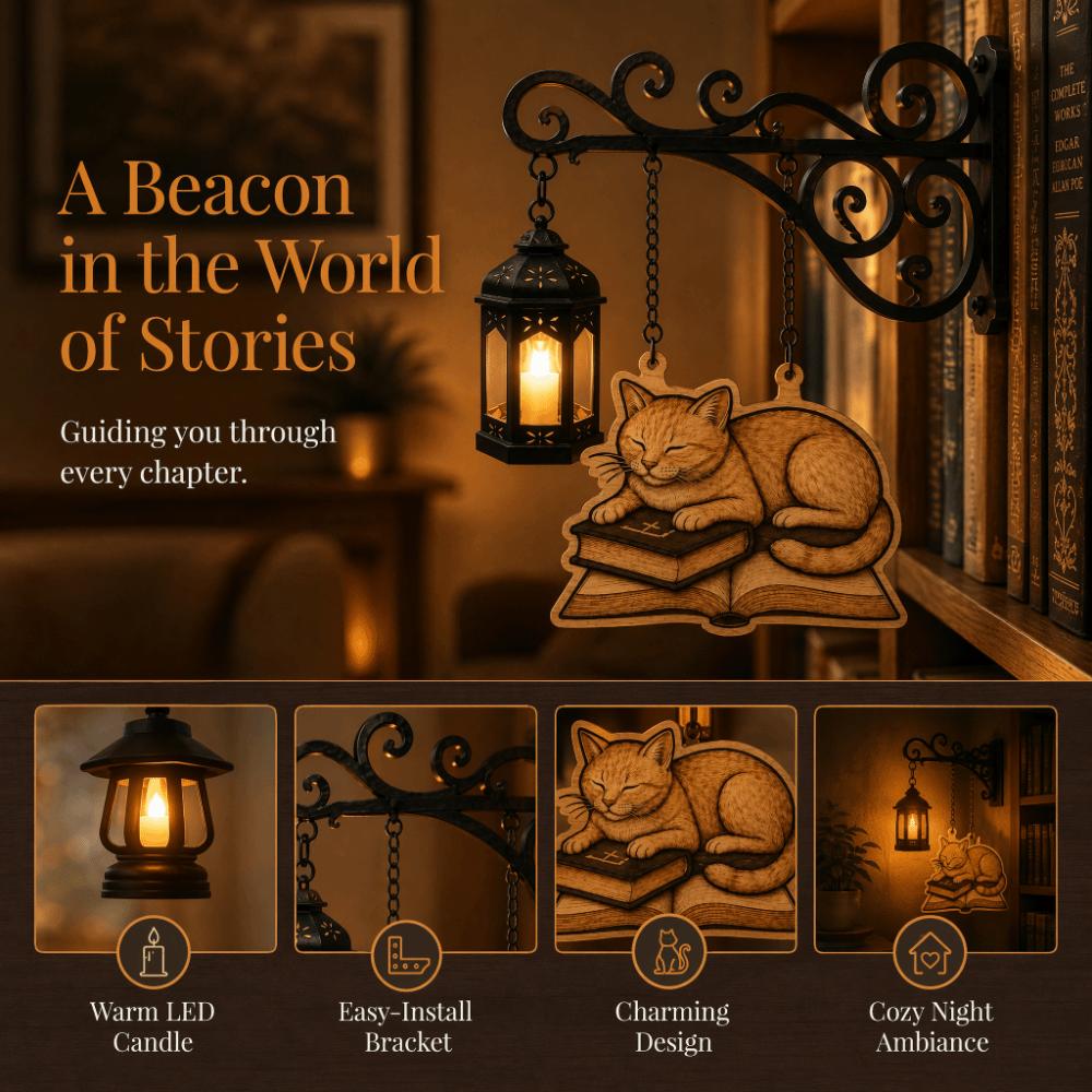 Vintage Library Lantern Miniature Reading Light Spooky Ambiance Bookcase Lamp  Home Decor