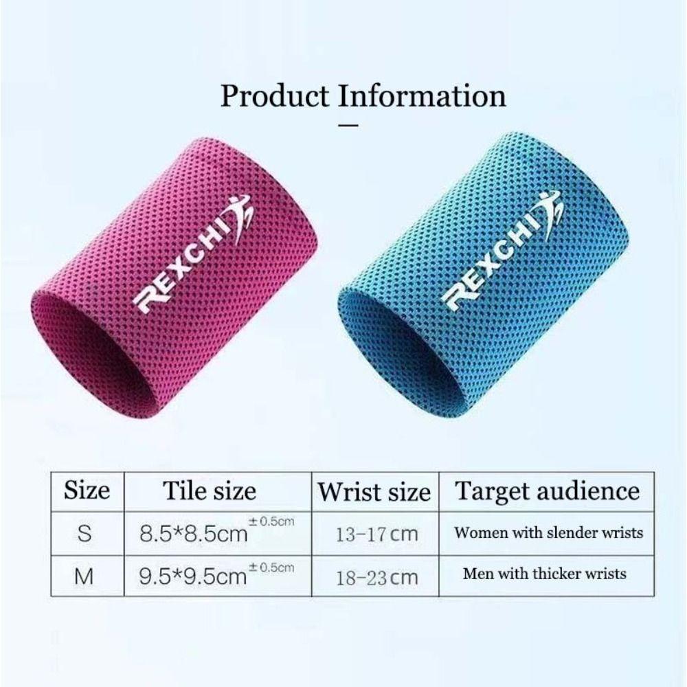 Ice Silk Polyester Ice Cooling Wristbands Elastic Wrist Sleeve New Sport Wristbands Running Gym