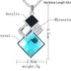 Square Diamond Inlaid Necklace Earrings Set Collarbone Chain Accessories Gifts Fashion Creative Decoration Korean Minimalist