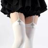Shaxsning o'zaro bezagi Ayollar to'qilgan paypoqlar tekis rangli yupqa sonli baland Lolita Anime Cosplay gotik tizzadan ortiq paypoqlar