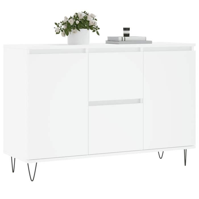 VidaXL Buffet, Sideboard with Legs, Storage Cabinet, Living Room Organizer, Interior, White Wood 827204