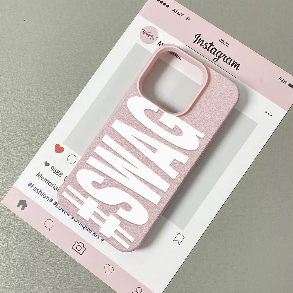 SWAG Чехол для телефона с узором из личи и буквами Для Redmi Note 14 13 12 11 10 9 8 Pro Plus 4G 5G Ударопрочный чехол