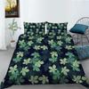 3D Green Leaf Bedding Plant Down Quilt Cover and Pillowcase 2 or 3 Pieces of Microfiber Fabric with Zipper Washable Super Soft Home Decoration