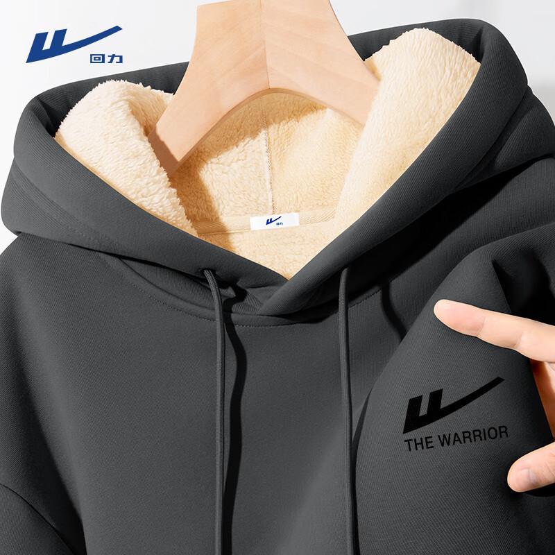Warrior Men's Winter Thickened Lamb Velvet Hooded Sweatshirt