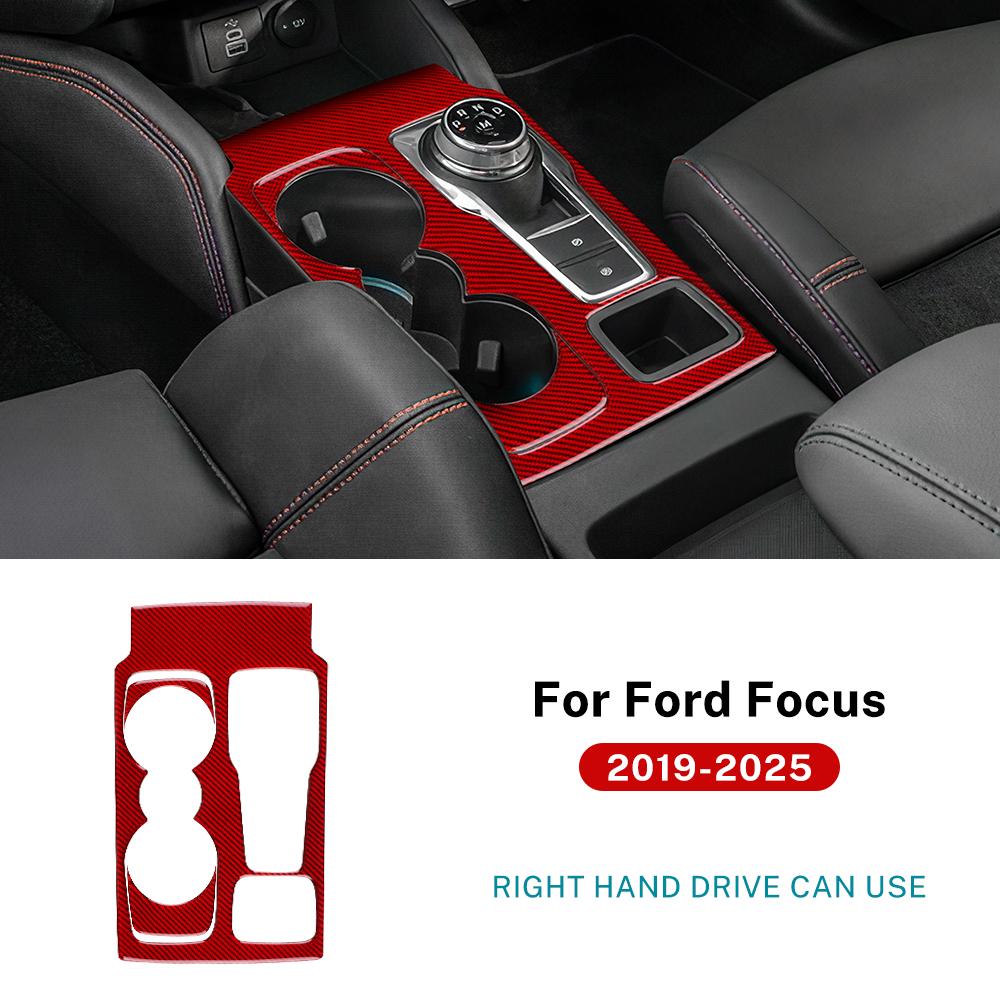 Для Ford Focus/Focus ST 2024 2025 Настоящая Мягкая Наклейка из Углеродного Волокна Панель Рамки Селектора Переключения Передач Автомобиля LHD RHD