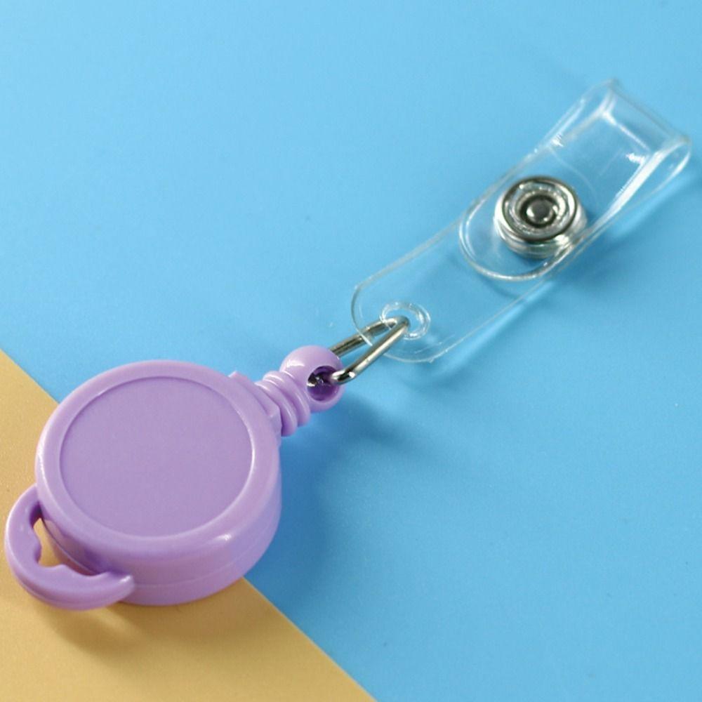 Бейджхолдер с клипсой и ретрактором для бейджа, защита от потери, легко вытягиваемая пряжка, школьные принадлежности