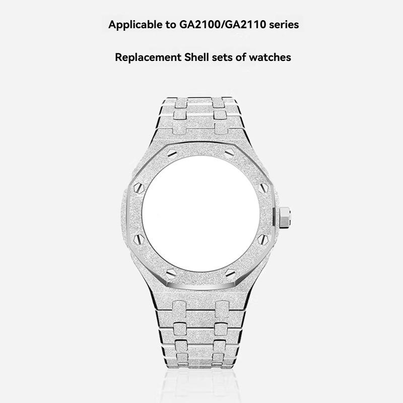 Для Casio G-SHOCK Farm Oak GA2100/GA2110 Набор ремешков из нержавеющей стали 316L Frost Gold Металлический корпус Браслет-ремешок GA-2100 GA-B2100