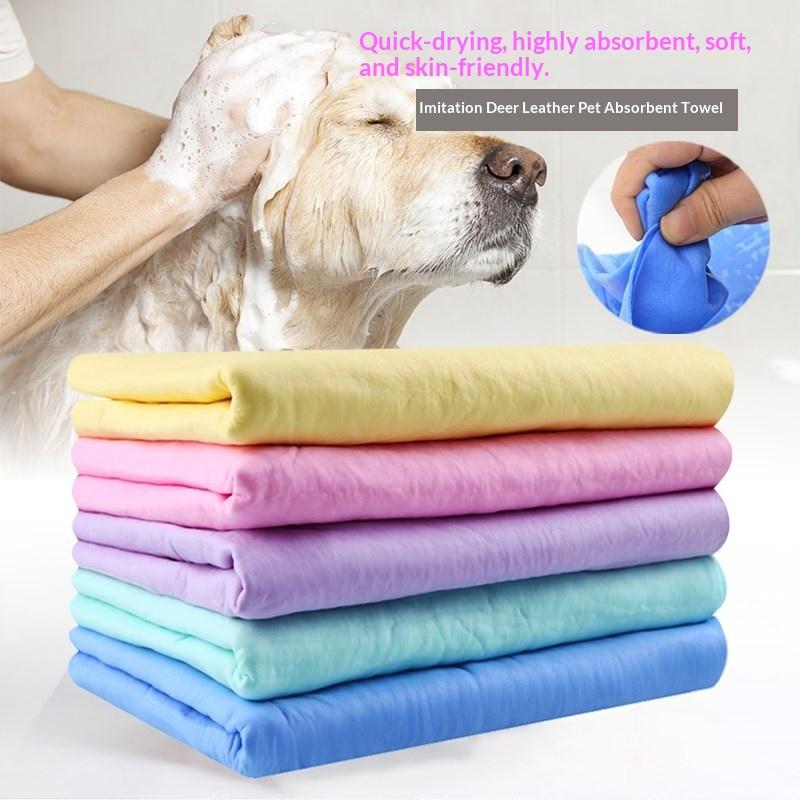 Quick Dry Pet Bath Towel Ultra Absorbent PVA Microfiber Towel for Dogs Cats Fast Water Removal for Home Grooming