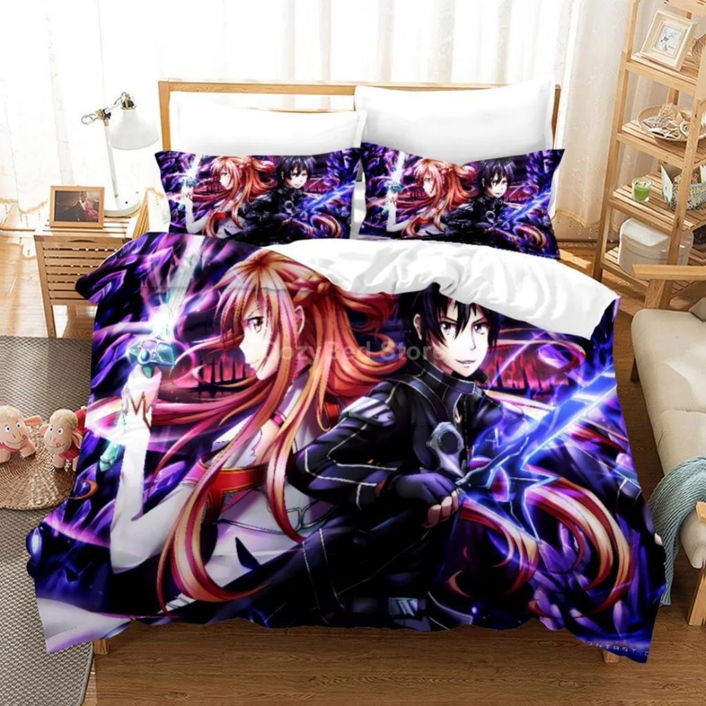 Sword Art Online Bedding Set 3D Duvet Cover Sets Bed Linen Twin Queen King Single Size Home Decor Fashion Kids Anime No Filler