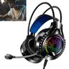 Проводная компьютерная гарнитура 7.1-канальный звук Регулируемое оголовье Мягкие амбушюры Двойной 3,5 мм и USB RGB Компьютерная игровая