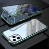 IPhone 15 14 13 12 11 Pro max X XR Xs max 7 8 plus mini uchun shaffof shisha metall magnit g'ilof
