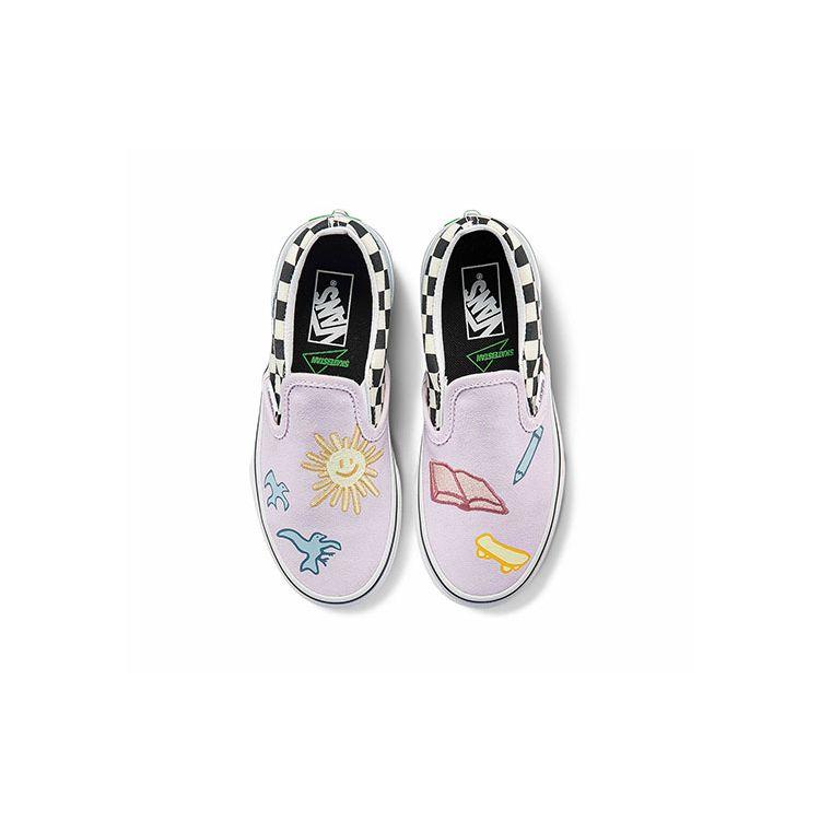 Vans Slip-On Series Casual Low-Top Kids Skate Shoes Kids Sneaker Pink Blue VN0A5KXM89C