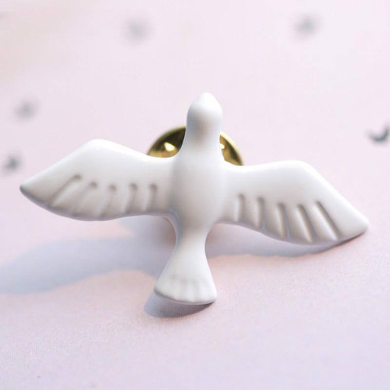 Булавка-куэльо-де-рамиллете для женщин и мужчин, брошь-де-палома-де-ла-пас-бланка, искусство металла, знаки мода кореана, радость, нуэво