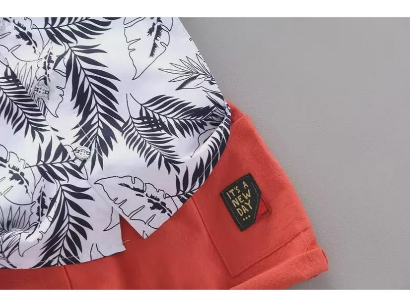 Summer Boys' Infant Casual Two-Piece Outfit - Trendy Short-Sleeve Shirt and Suit